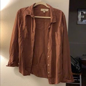 Burnt orange/brown button down